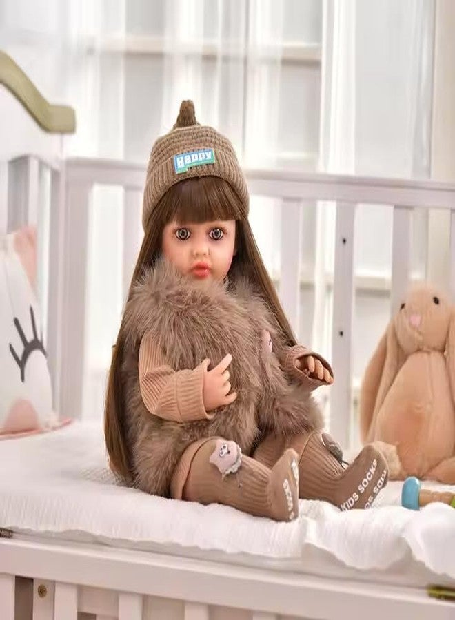 RABJET دمية طفل حديث الولادة واقعية من رابجيت، مقاس 22 بوصة، مصنوعة من السيليكون الناعم، هدية مثالية للفتيات من عمر 3 سنوات فما فوق (متعددة الألوان). - Image 2